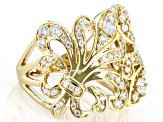 Pre-Owned White Cubic Zirconia 18K Yellow Gold Over Sterling Silver Ring 1.46ctw