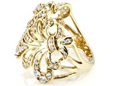 Pre-Owned White Cubic Zirconia 18K Yellow Gold Over Sterling Silver Ring 1.46ctw