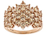 Pre-Owned Champagne Cubic Zirconia 18k Rose Gold Over Sterling Silver Ring 5.10ctw