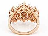 Pre-Owned Champagne Cubic Zirconia 18k Rose Gold Over Sterling Silver Ring 5.10ctw