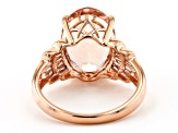 Pre-Owned Peach Morganite With White Diamonds 10k Rose Gold Ring 4.78ctw