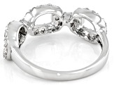 Pre-Owned White Lab Created Sapphire Rhodium Over Sterling Silver Ring 0.73ctw
