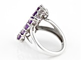 Pre-Owned Purple Amethyst Rhodium Over Sterling Silver Ring 3.24ctw