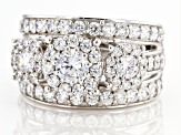 Pre-Owned White Cubic Zirconia Rhodium Over Sterling Silver Ring 4.80ctw
