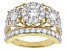 Pre-Owned White Cubic Zirconia 18K Yellow Gold Over Sterling Silver Ring 4.80ctw