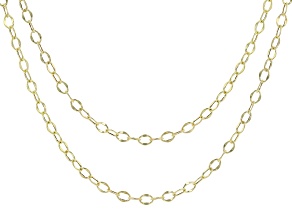 Pre-Owned 10K Yellow Gold Set of Two 18 and 24 Inch Link Chain Necklaces