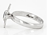 Pre-Owned Polki Diamond and Sapphire Sterling Silver Ring .54ct