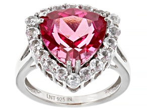 Pre-Owned Pink Topaz Platinum Over Sterling Silver Ring 7.72ctw