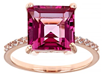 Picture of Pre-Owned Pink Topaz 10k Rose Gold Ring 5.67ctw
