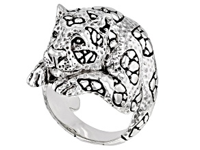 Pre-Owned Silver "Every Moment Is Alive" Panther Ring