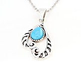 Pre-Owned Sleeping Beauty Turquoise Rhodium Over Silver Pendant with Chain