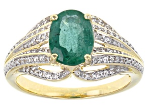 Pre-Owned Green Emerald 10k Yellow Gold ring 1.68ctw