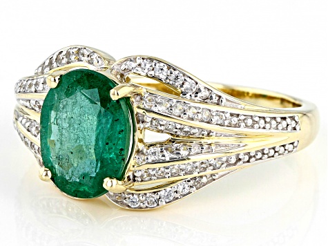 Pre-Owned Green Emerald 10k Yellow Gold ring 1.68ctw