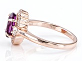 Pre-Owned Grape-Color Fluorite 18k Rose Gold Over Silver Ring 2.44ctw