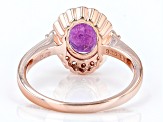Pre-Owned Grape-Color Fluorite 18k Rose Gold Over Silver Ring 2.44ctw