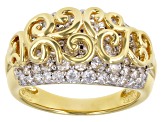 Pre-Owned White Cubic Zirconia 18K Yellow Gold Over Sterling Silver Ring 2.87ctw