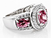 Pre-Owned Color Shift Garnet Rhodium Over Sterling Silver Ring 2.63ctw
