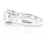 Pre-Owned Fabulite strontium titanate and white zircon rhodium over sterling silver ring 5.97ctw