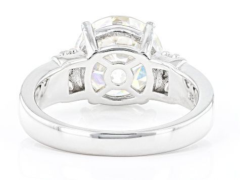 Pre-Owned Fabulite strontium titanate and white zircon rhodium over sterling silver ring 5.97ctw