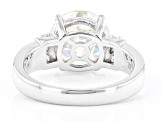 Pre-Owned Fabulite strontium titanate and white zircon rhodium over sterling silver ring 5.97ctw