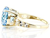 Pre-Owned Swiss Blue Topaz 10k Yellow Gold Ring 7.38ctw
