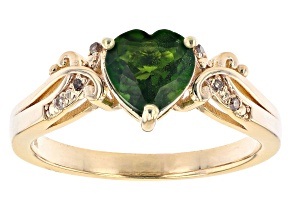 Pre-Owned Green Chrome Diopside 18K Yellow Gold Over Sterling Silver Ring 1.24ctw