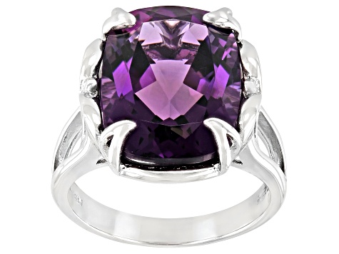 Pre-Owned Purple Amethyst Rhodium Over Silver Ring 7.92ct