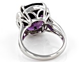 Pre-Owned Purple Amethyst Rhodium Over Silver Ring 7.92ct
