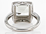 Pre-Owned Green Prasiolite Rhodium Over Sterling Silver Ring 4.00ctw