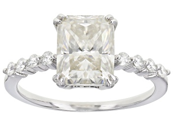 Picture of Pre-Owned Moissanite platineve engagement ring 2.94ctw DEW
