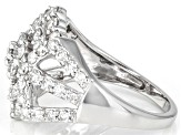 Pre-Owned White Diamond Platinum Cluster Ring 1.50ctw
