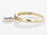 Pre-Owned Multicolor Sapphire 10K Yellow Gold Ring .84ctw