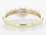 Pre-Owned Multicolor Sapphire 10K Yellow Gold Ring .84ctw