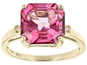 Picture of Pre-Owned Pink Topaz 10K Yellow Gold Ring 5.55ctw