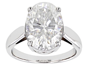 Pre-Owned Moissanite Platineve Solitaire Ring 7.22ct DEW
