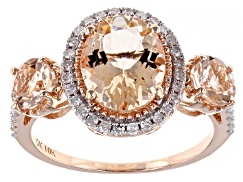 Picture of Pre-Owned Peach Morganite 10k Rose Gold Ring 2.82ctw
