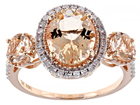 Pre-Owned Peach Morganite 10k Rose Gold Ring 2.82ctw