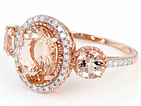 Pre-Owned Peach Morganite 10k Rose Gold Ring 2.82ctw