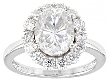 Picture of Pre-Owned Moissanite platineve halo ring 3.84ctw DEW