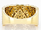 Pre-Owned Champagne Diamond 14k Yellow Gold Over Sterling Silver Wide Band Ring 1.75ctw