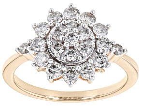 Pre-Owned Diamond 10K Rose Gold Cluster Ring 1.00ctw