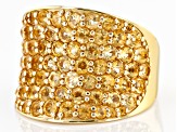 Pre-Owned Yellow Citrine 18K Yellow Gold Over Sterling Silver Ring 3.13ctw