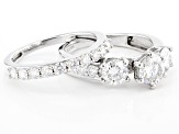 Pre-Owned Moissanite Platineve Ring And Band 2.50ctw DEW.