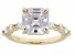 Pre-Owned White Cubic Zirconia 18K Yellow Gold Over Sterling Silver Asscher Cut Ring 5.83ctw