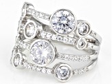 Pre-Owned White Cubic Zirconia Platinum Over Sterling Silver Ring 3.89ctw