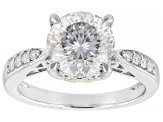 Pre-Owned Moissanite Platineve Two Tone Ring 3.21ctw DEW.