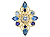 Pre-Owned Blue Lab Created Spinel 18k Gold Over Brass Ring 7.71ctw