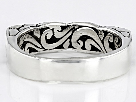 Pre-Owned Silver "Intertwined Peace" Watermark Band Ring