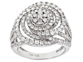 Pre-Owned White Diamond 10K White Gold Cocktail Ring 1.50ctw