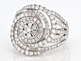 Pre-Owned White Diamond 10K White Gold Cocktail Ring 1.50ctw
